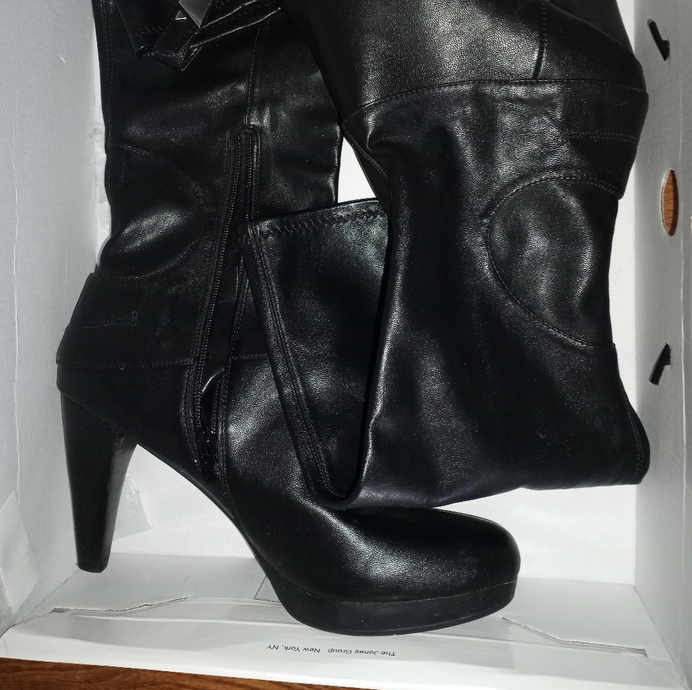 Nine West Faux Leather Knee Length High Heels Boot